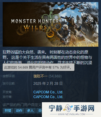 《怪物猎人：荒野》简中好评率为所有语言最低