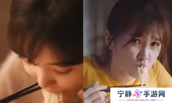 同样表演吃面条，28岁章若楠与29岁虞书欣对比，差距一下子就出来了