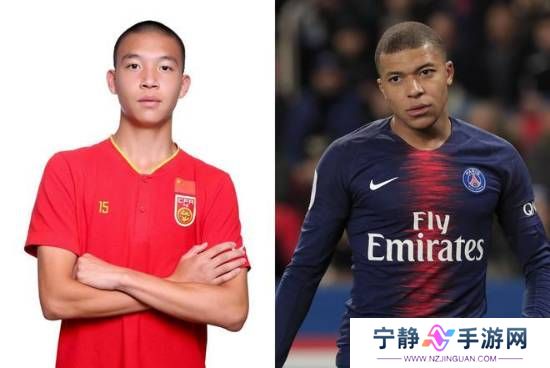 国足小将王钰栋撞脸姆巴佩：光头造型神似！